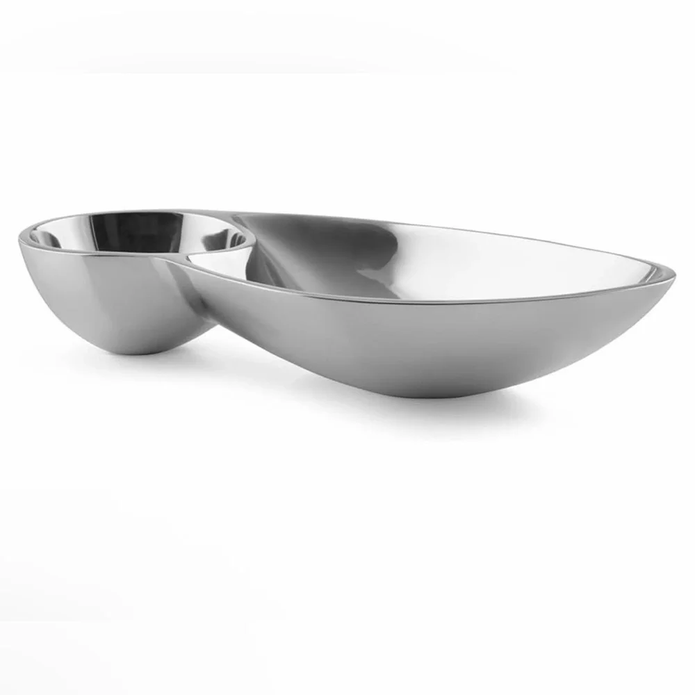 Nambe‎ Silver Chip and Dip Bowl elegant